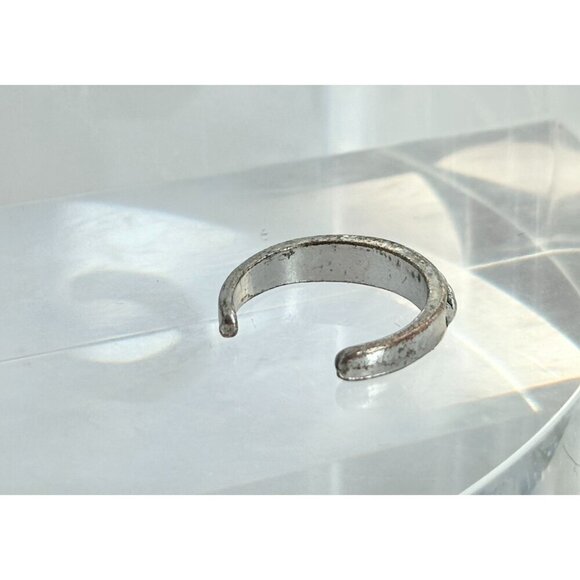 Vintage Braided Silver Tone Open Style Adjustable Retro Ring - Size 4 - Picture 5 of 6